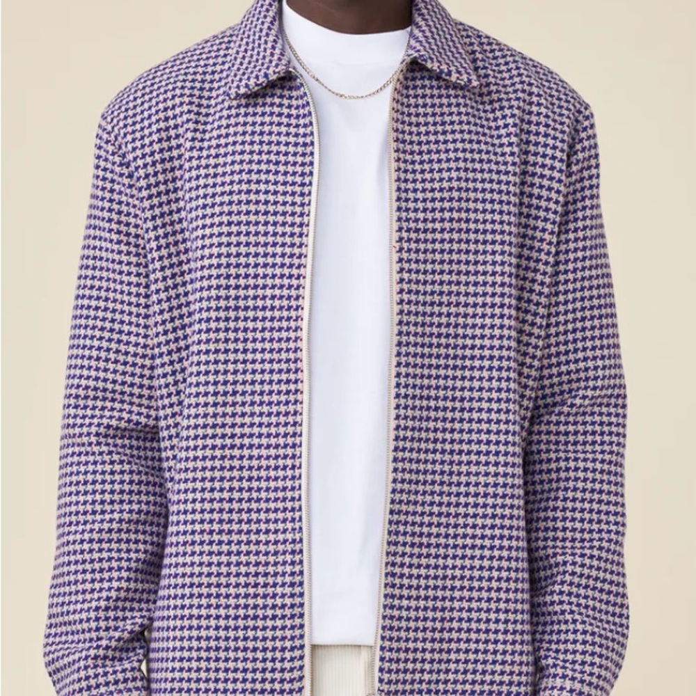 Bound Men's Purple Houndstooth Shirt Jacket